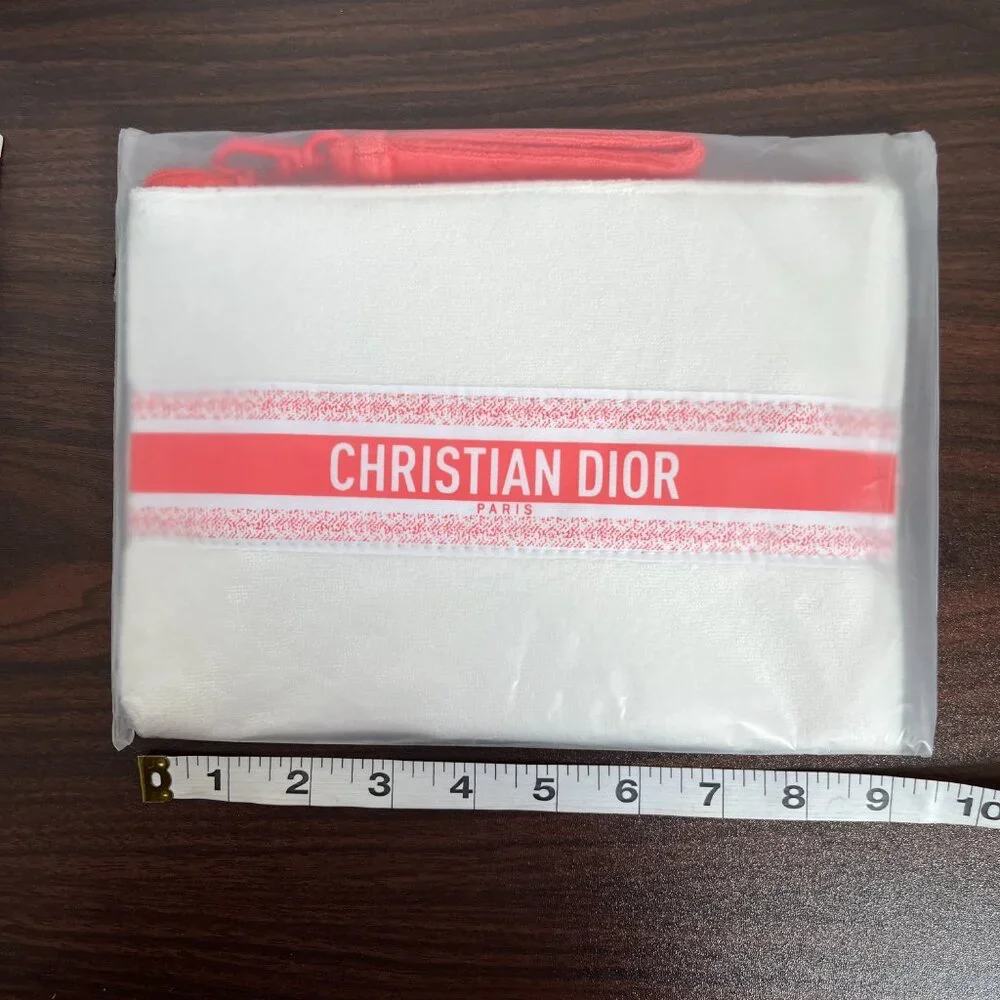 Dior Beauty Summer 2024 Towel Fabric Wristlet Novelty Pouch Coastal Resort Chic